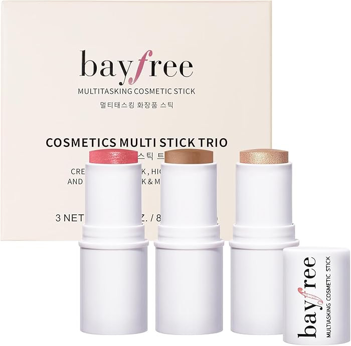 bayfree 3 PCS Makeup Cream Contour Stick Set, Highlighter Stick & Bronzer Stick & Blush Stick, Lo... | Amazon (US)