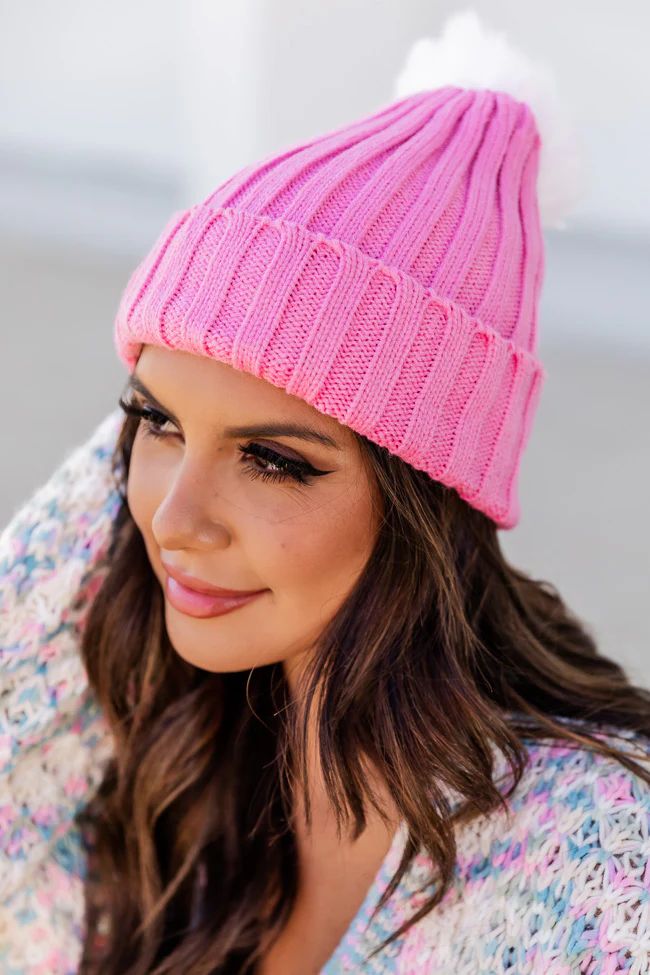 Mountainside Adventures Pink Beanie | Pink Lily