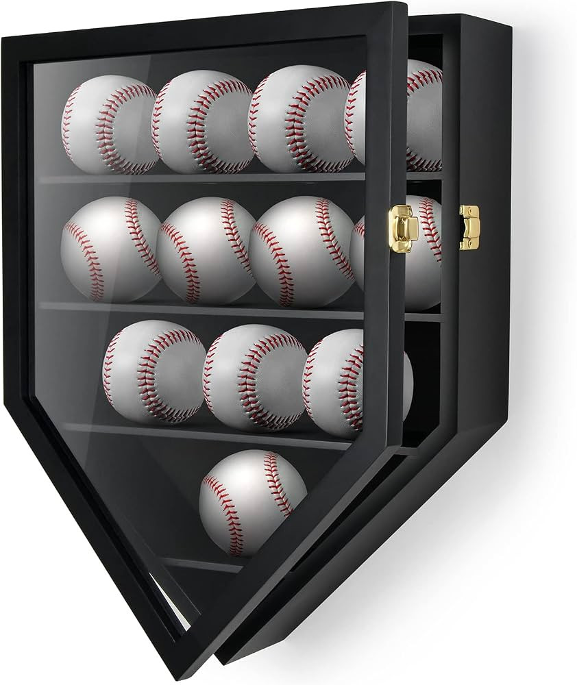 TJ.MOREE 12 Baseball Display Case, Baseball Holders for Balls Display, 13 x 16.5 inches Wall Moun... | Amazon (US)