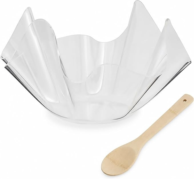 Mud Pie Acrylic Ruffle Bowl Set; bowl 9" x 16" dia | spoon 11" | Amazon (US)
