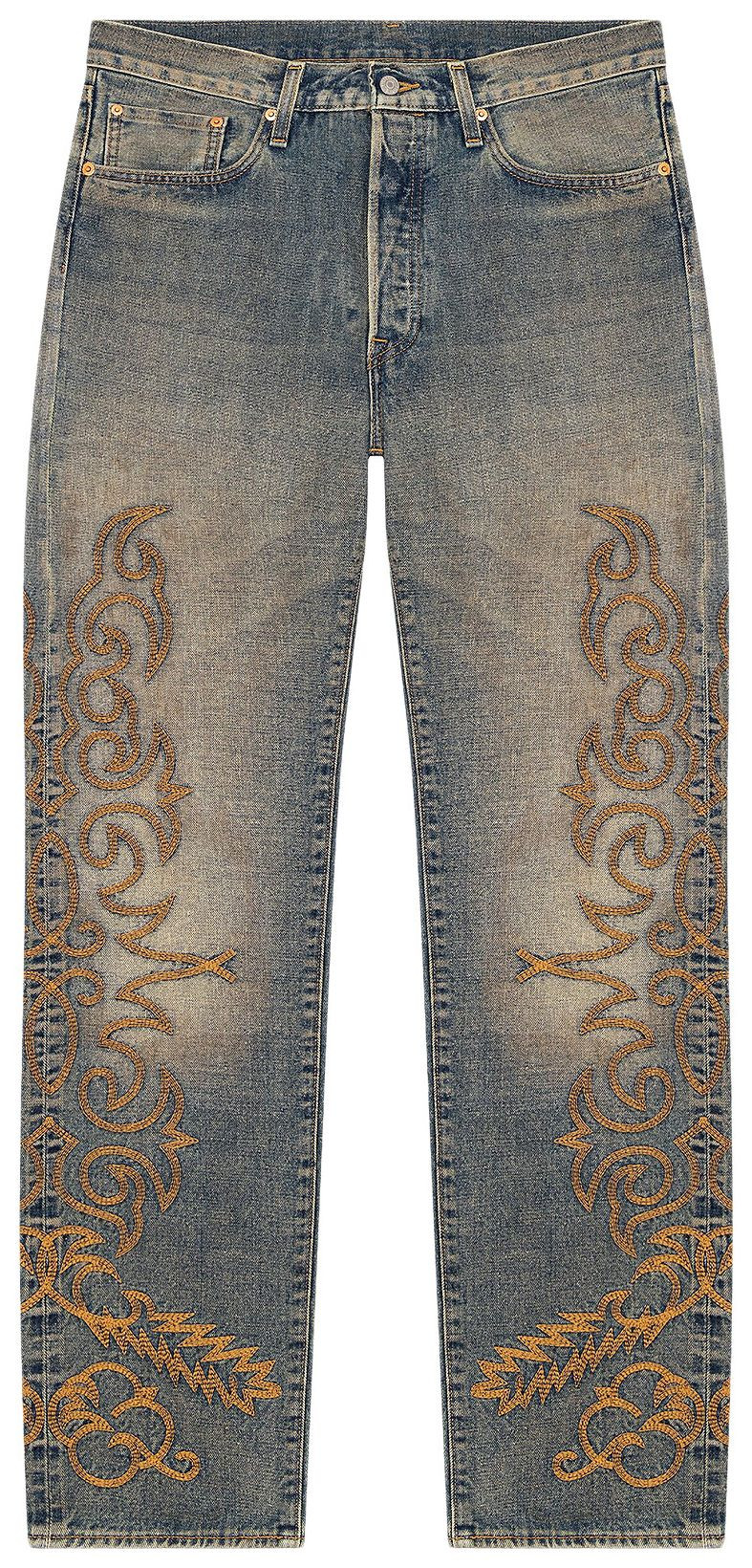 Levi's x Denim Tears Western Stitch 501 Jeans 'Worn Indigo' | GOAT