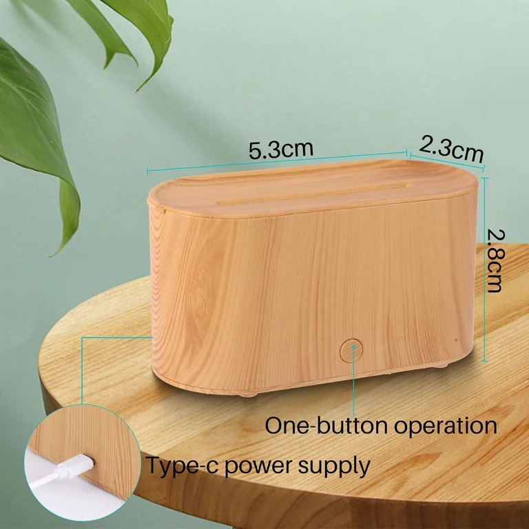 BCOOSS Essential Oil Diffuser Aromatherapy Aroma Air Diffuser with Flame Light, Wood Grain | Walmart (US)