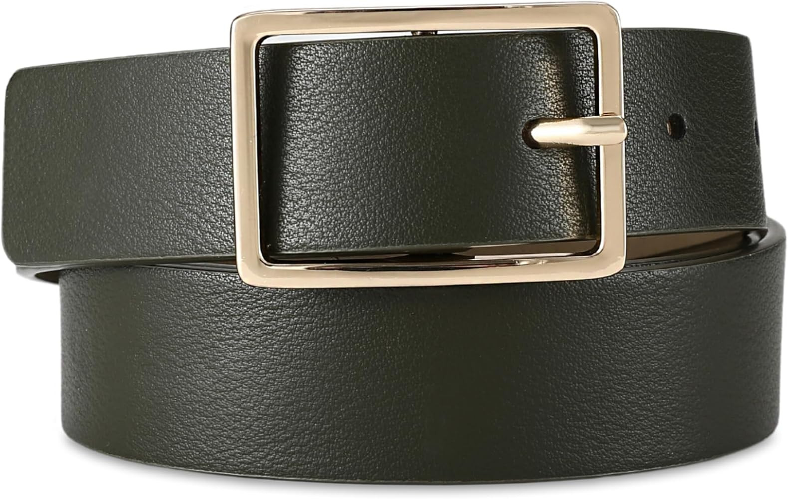 Women's Leather Belts for Jeans, Dark Green Faux Leather Waist Belt Fashion Ladies Belts for Pant... | Amazon (US)