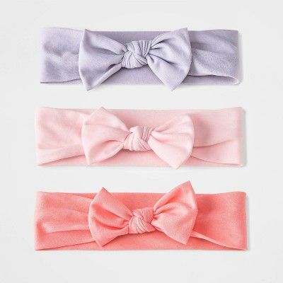 Baby Girls' 3pk Headwrap Blush Bow - Cloud Island™  One Size | Target