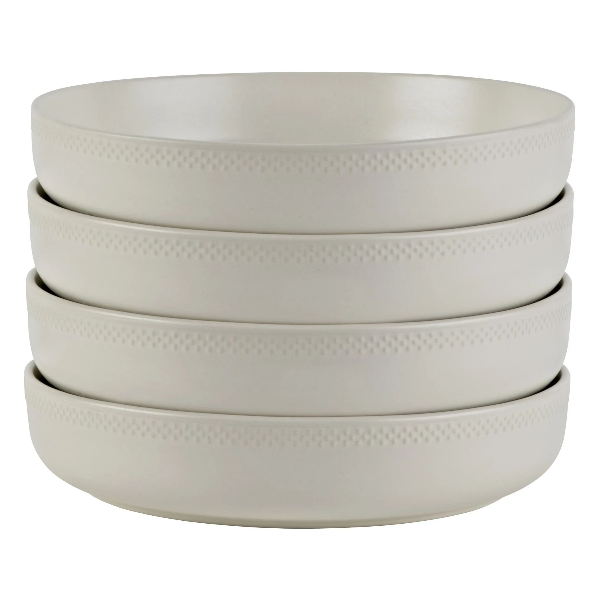 Beautiful Modern Dots  Set of 4 Stoneware Pasta Bowls White by Drew Barrymore | Walmart (US)