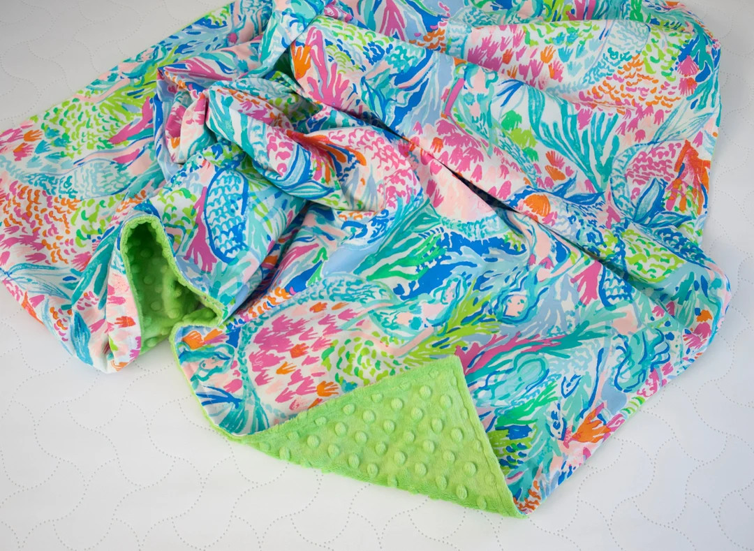 Blanket - Toddler, Baby Blanket - Lap Blanket - Pet Blanket - Throw - Pink Orchids Mermaid Cove, ... | Etsy (US)