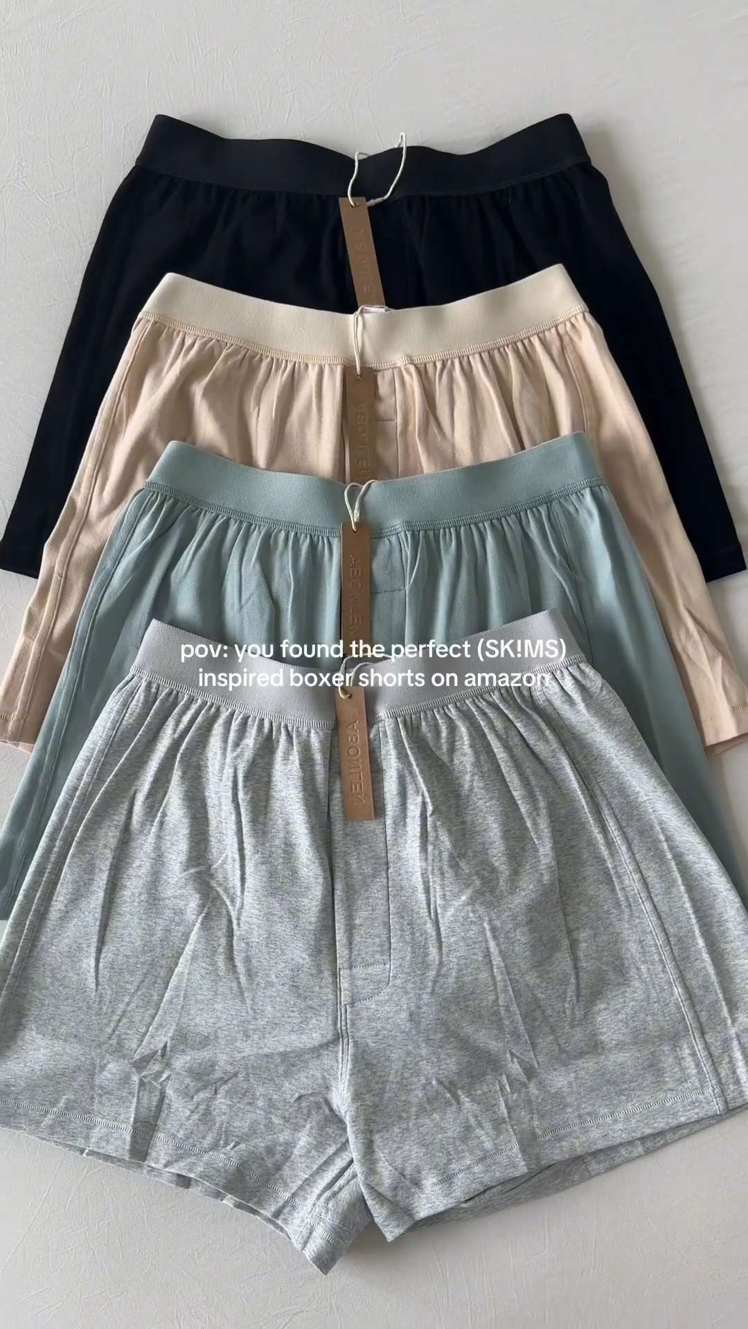 The best skims-inspired boyfriend boxers! they have that skims-inspired fit and feel… super soft, stretchy, and lightweight
the loose boyfriend style is SO comfy but still looks flattering on
elastic waistband sits perfectly without digging in
perfect length where they’re relaxed but not too baggy
these are the kind of shorts you throw on and instantly feel cozy but still put together 

 #LTKgrwm #LTKootd #LTKSaleAlert