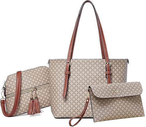 Purse Set with Wallet, EZOLY 3PCS Womens Purses and Handbags Shoulder Tote Bag Top Handle Satchel... | Amazon (US)
