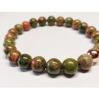 Unakite & Copper Bracelet - 8mm Beads Customize Size For Grounding, Release, Balance | Etsy (US)