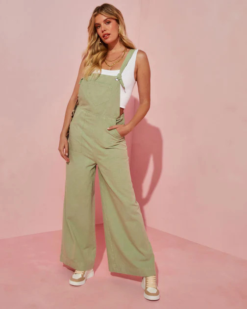 Anza Cotton Pocketed Overalls - Olive | VICI