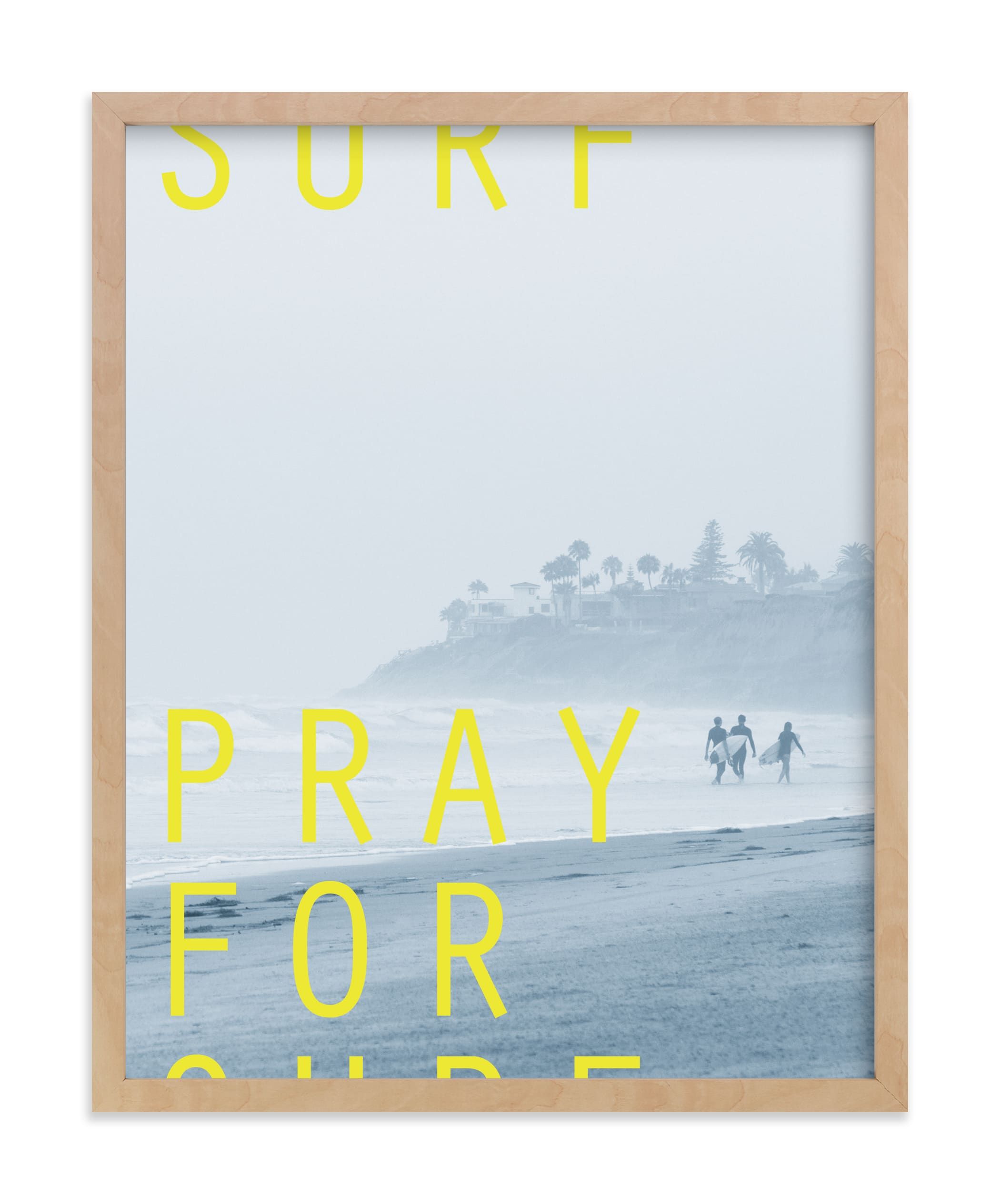 "Pray for Surf" - Kids Open Edition Non-custom Art Print by Eric Clegg. | Minted