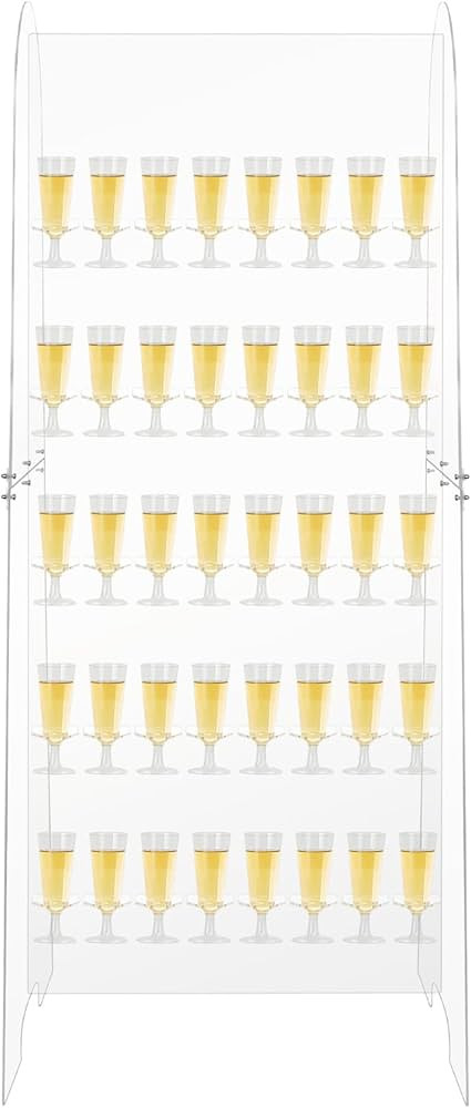 5-Tier Champagne Wall Holder for Party Acrylic Stemware Champagne Tower Hold 40 Cups Flute Stand ... | Amazon (US)