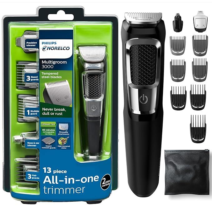 Philips Norelco Multigroomer All-in-One Trimmer Series 3000, 13 Piece Mens Grooming Kit, for Bear... | Amazon (US)