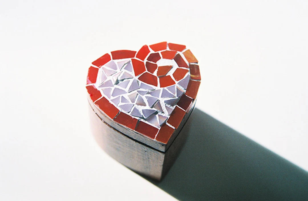 Iridescent Heart Stained Glass Box Xo Love Marriage Engagement Valentines Day Galentines Day Red ... | Etsy (US)