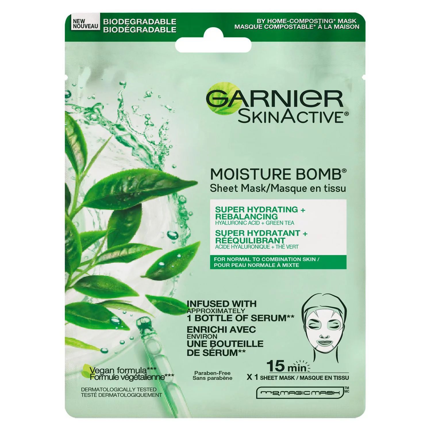 Garnier Beauty Face Mask, Hydrating Skin Care for Normal to Combination Skin, 1 Tissue Mask, With... | Walmart (CA)