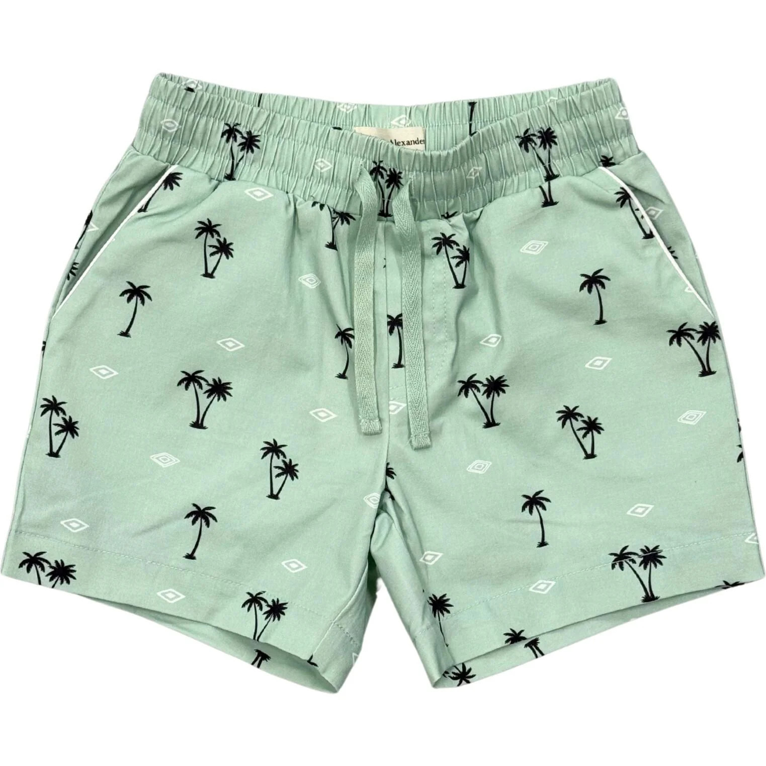 Avery and Alexander | Boy's Twill Beach Shorts | Palm Tree | 12y | Cotton/Fabric/Spandex | Kids | Kids Clothing | Tween Clothing | Maisonette | Maisonette