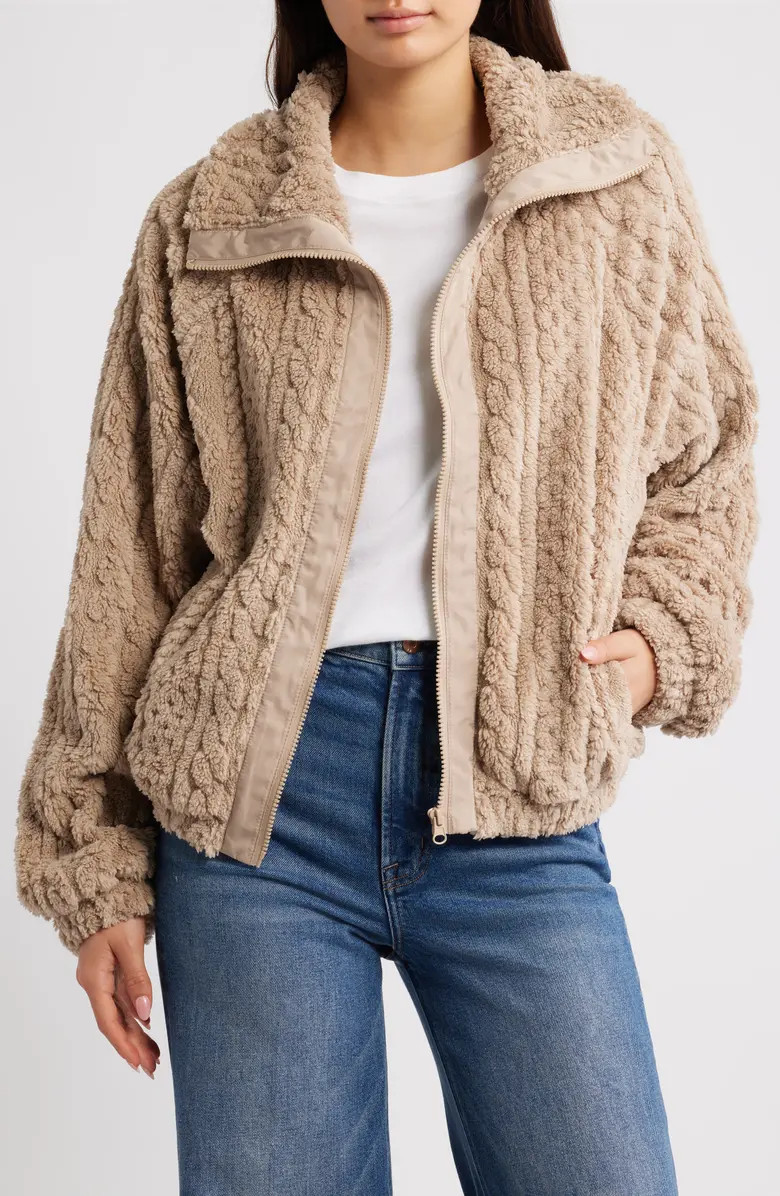 Cable Stitch Fleece Jacket | Nordstrom