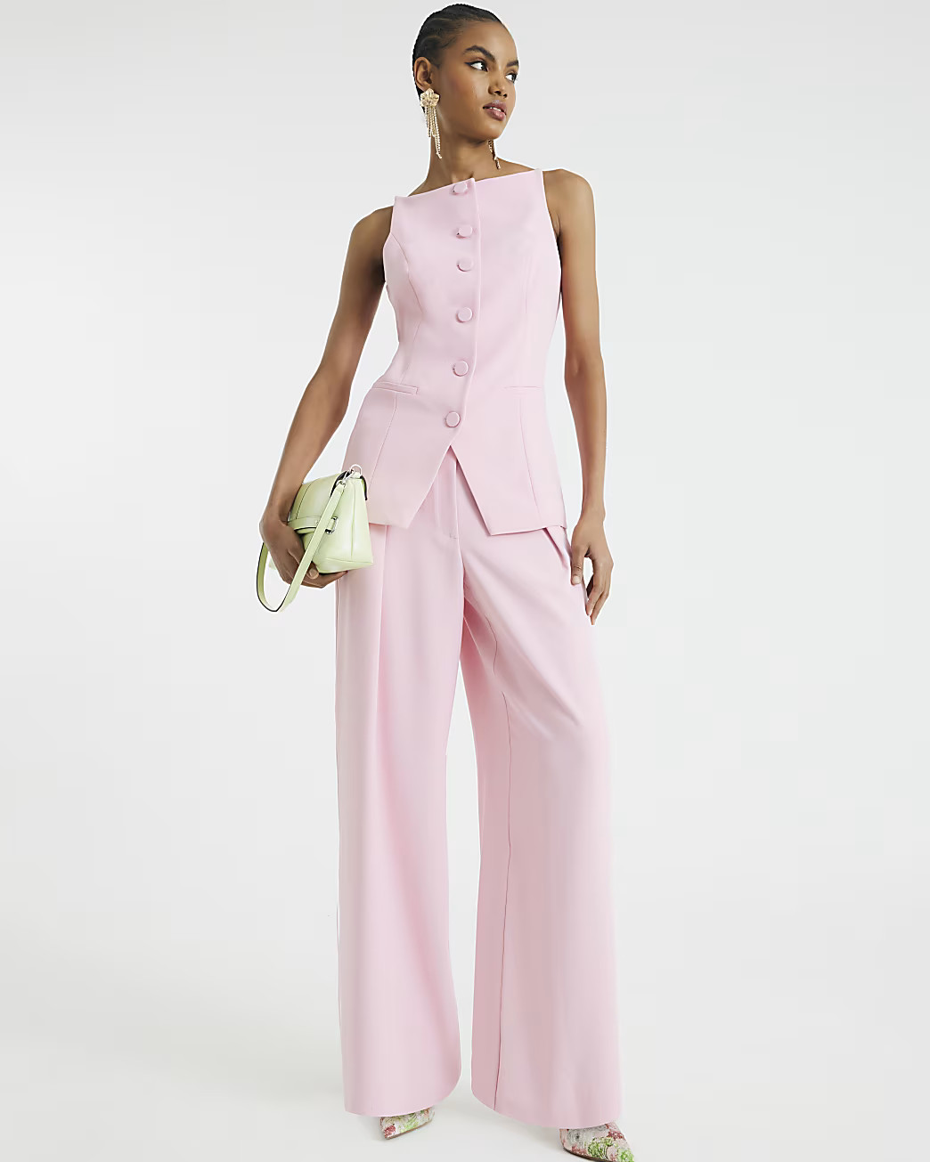 Pink Wide Leg Trousers | River Island UK & IE