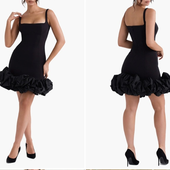House of CB Lilou Ruffle Square Neck Minidress | Poshmark