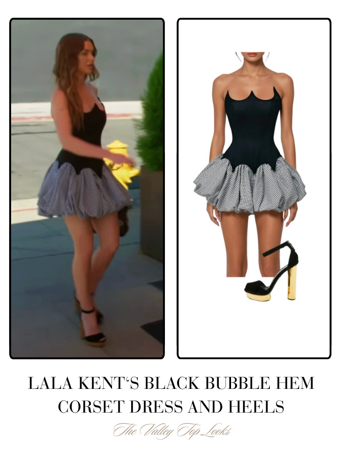 Lala Kent's Black Bubble Hem Corset Dress is by Innovare Denim // Shop Similar  

 