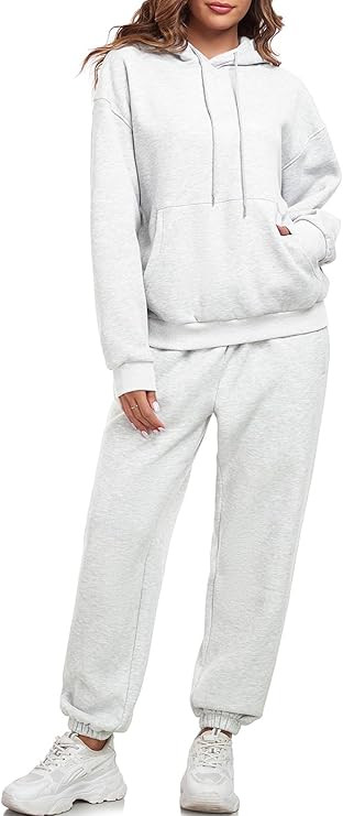 HOTIAN Womens 2 Piece Outfits Sweatsuit Oversized Hoodie Sweatshirt and Joggers Sweatpants Sets T... | Amazon (US)