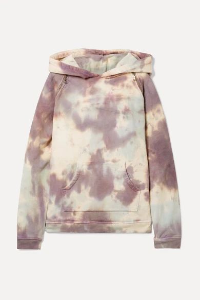 TRE by Natalie Ratabesi - The Brigitte Embellished Tie-dye Cotton-terry Hoodie - Lilac | NET-A-PORTER (US)