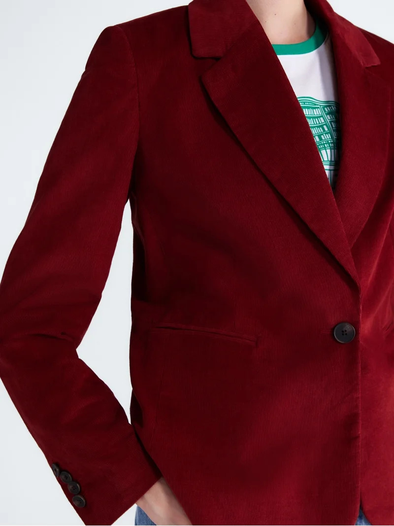 Free Assembly Women's and Women's Plus The Belmont Single Breasted Corduroy Blazer, Sizes XS-4X | Walmart (US)