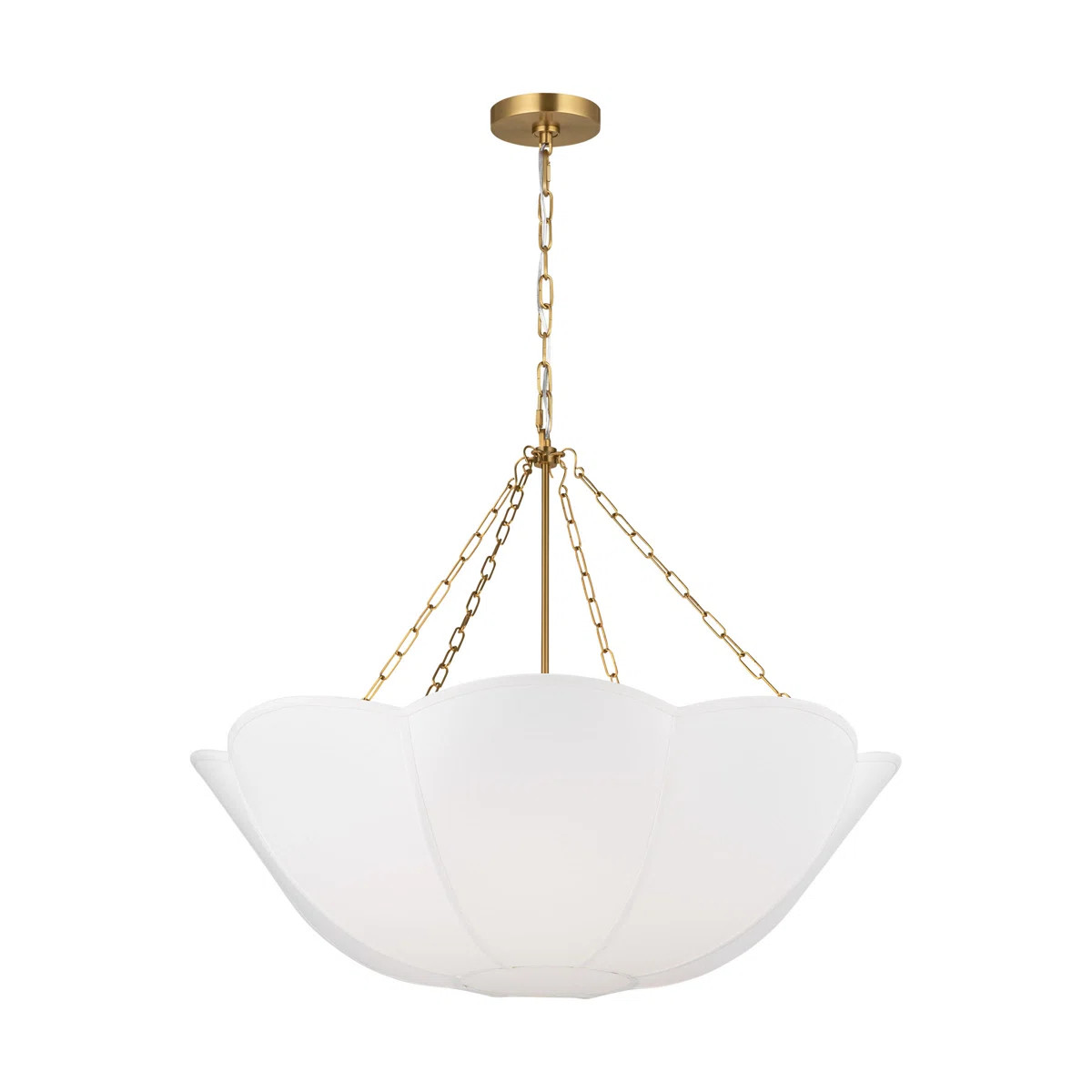 Alexa Hampton Stassi Dining Room Chandelier With White Linen Shade | Wayfair North America
