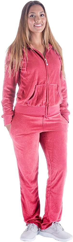 Facitisu Tracksuit for Women Set 2 Piece Joggers Velour Jogging Sweat Outfits Hoodie and Sweatpan... | Amazon (US)