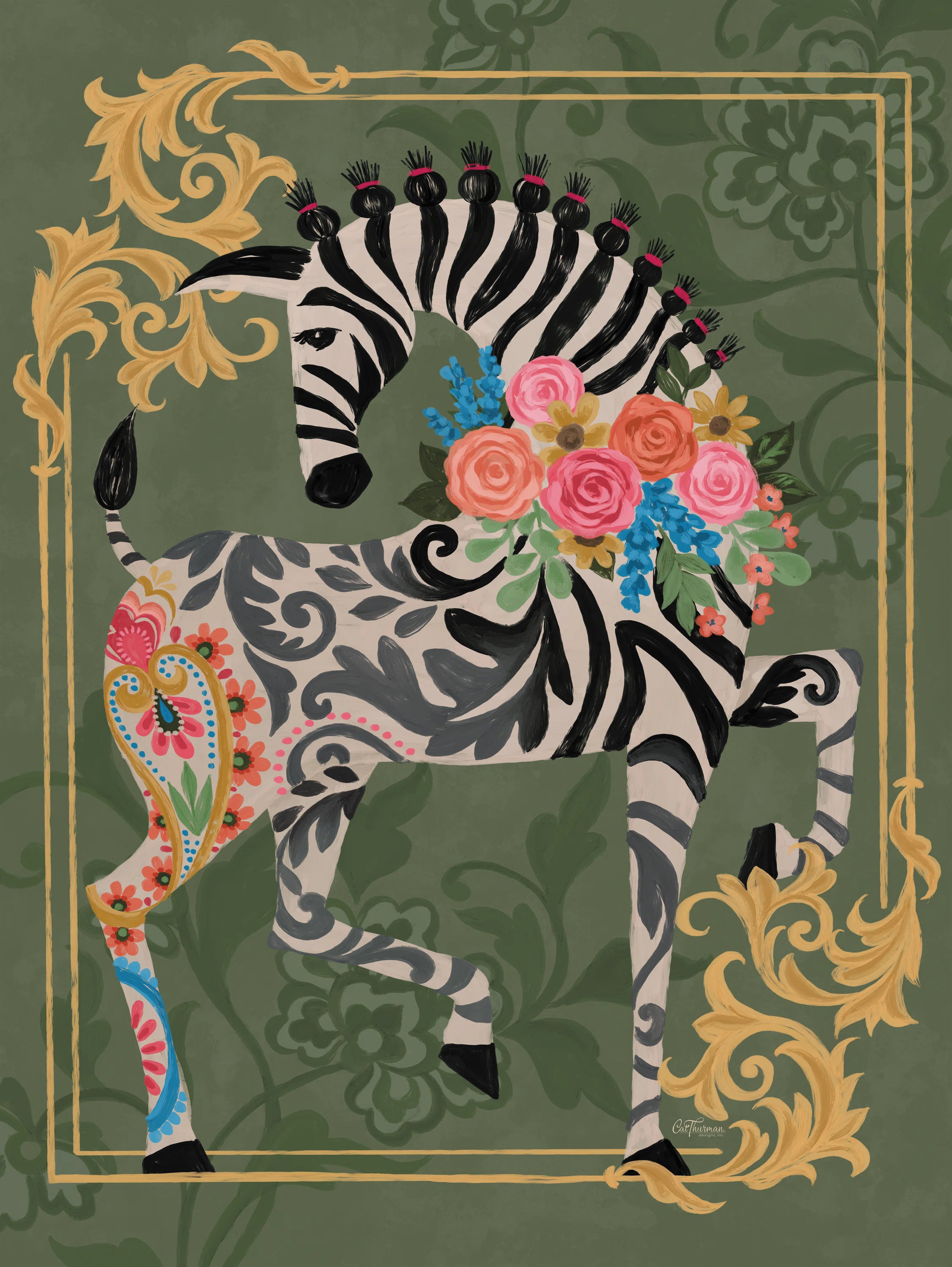 " Fancy Zebra " by Cat Thurman Designs | Wayfair North America
