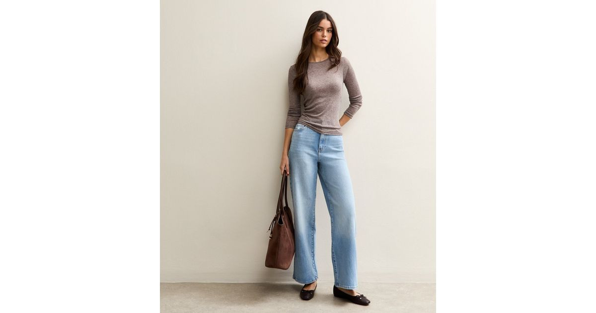 Light Blue Adalae Stretch Denim Wide Leg Jeans | New Look | New Look (UK)