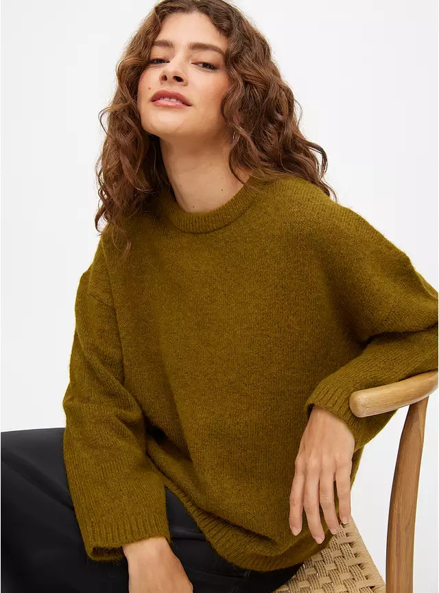 Buy Green Relaxed Crew Neck Jumper  12 | Jumpers | Tu | Tu Clothing