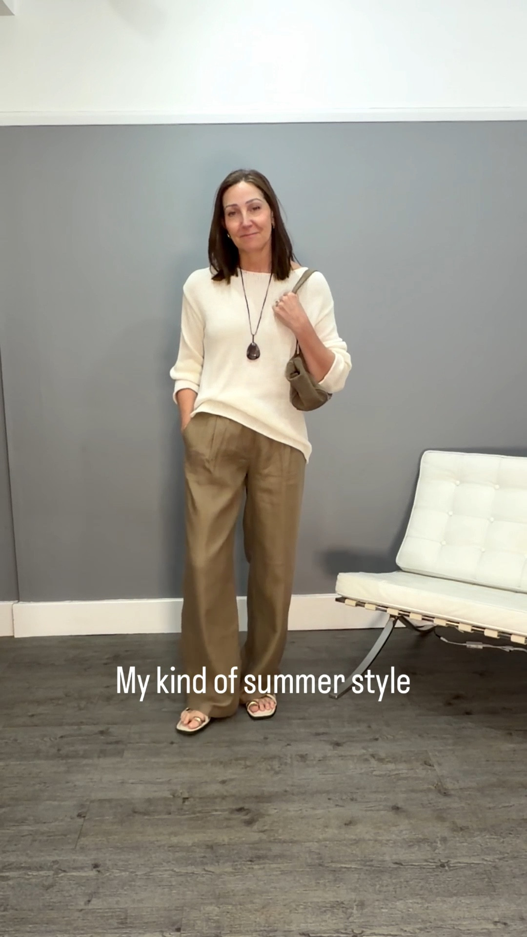 I bought this look a few weeks ago in Malaga and I’ve been waiting for the sunshine to arrive to show you. This knit is so lovely - light texture with a boat neck and rolled hems. It comes in 4 gorgeous neutrals. The trousers are the perfect fit and I really like the rich colour.  I’m wearing a medium jumper and 38 trousers

#LTKstyletip #LTKspring #LTKover50style
