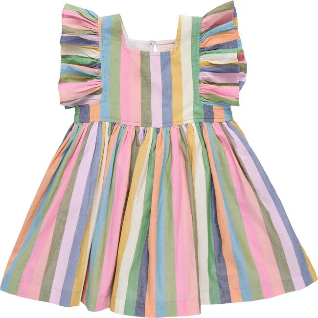 Pink Chicken | Girls Elsie Dress, Parade Stripe (Multicolor, Size 4Y) | Maisonette | Maisonette