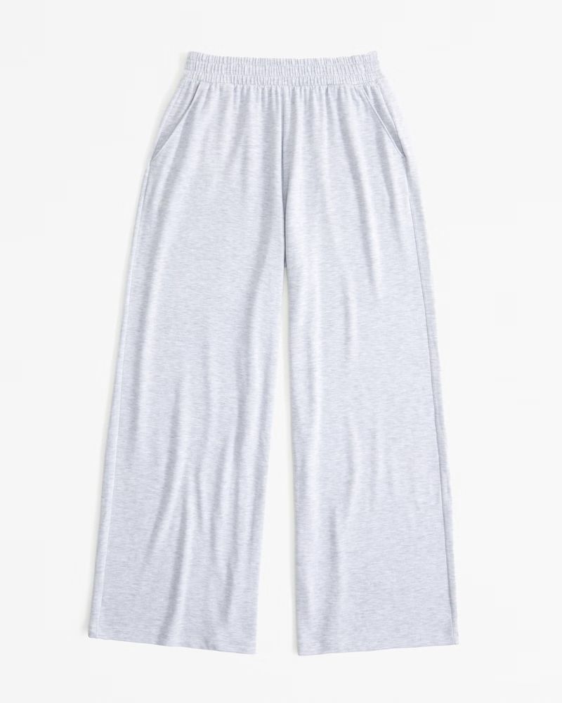 Women's Cozy Cloud Knit Wide Leg Pant | Women's Bottoms | Abercrombie.com | Abercrombie & Fitch (US)