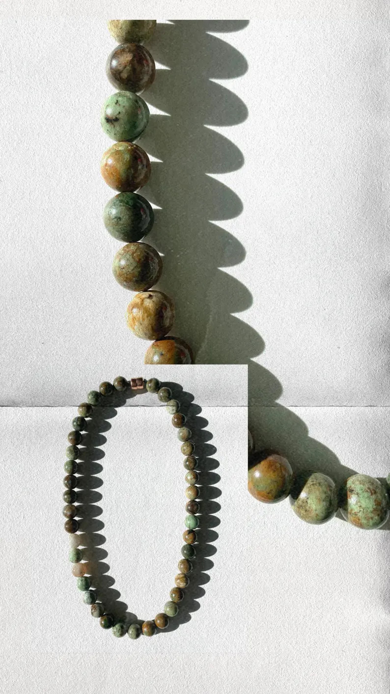 Green Opal Gemstone Necklace | Etsy (US)