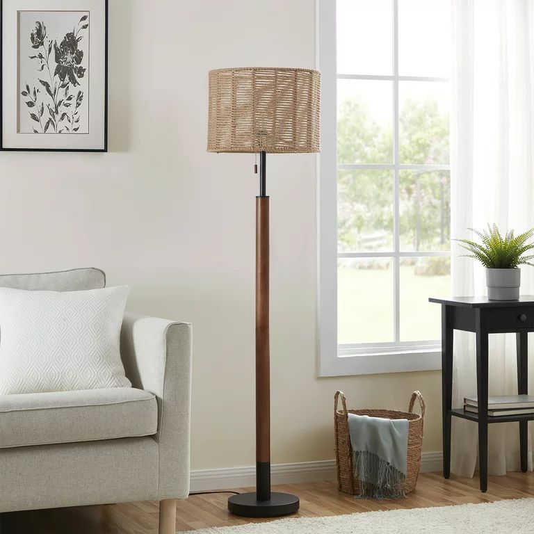 Better Homes & Gardens 60" Rope Jute Shade Floor Lamp, Brown | Walmart (US)
