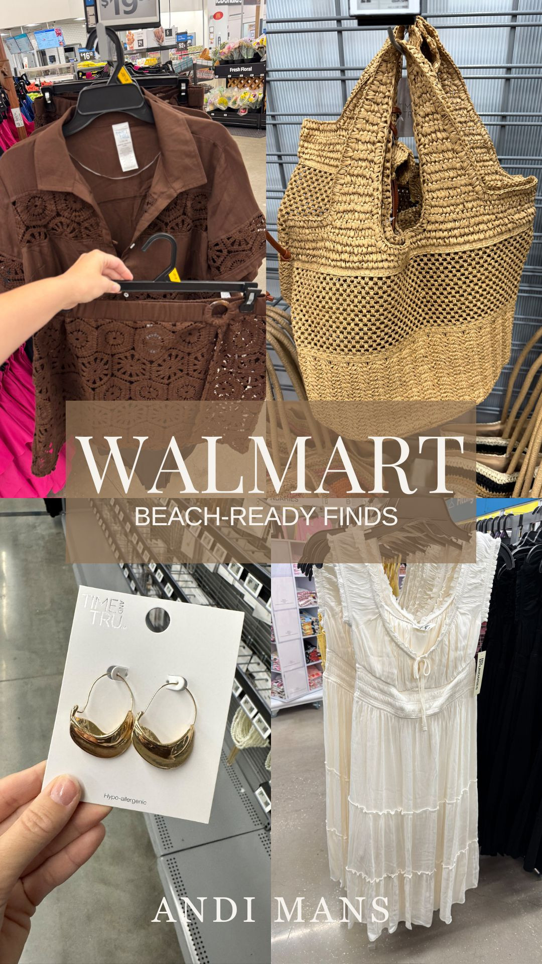 Walmart beach-ready finds! I love this oversized woven tote and chic swim coverup. 

 #LTKootd #LTKSeasonal #LTKOver40