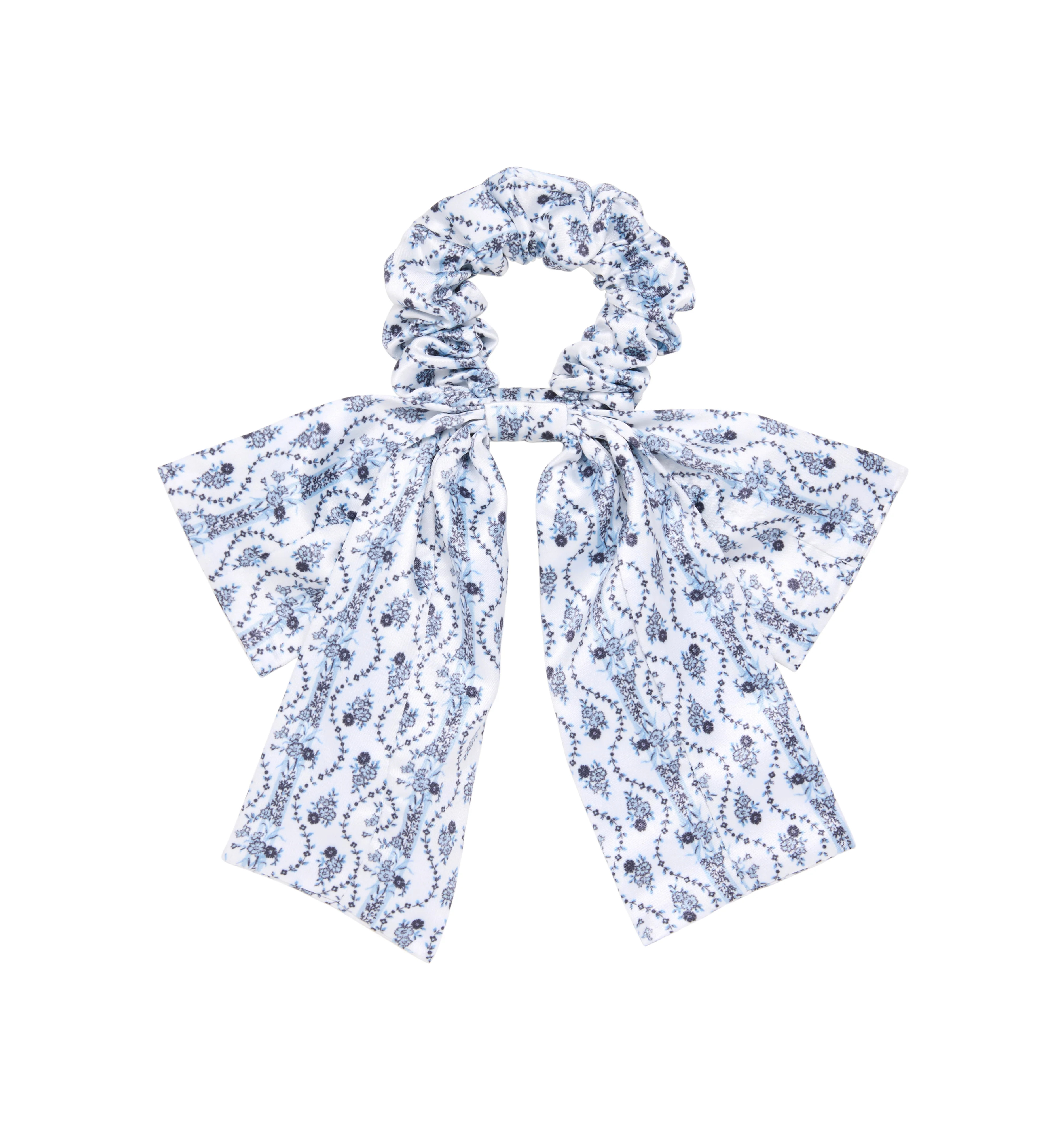 The Hill House x Wet Brush Scrunchie Bow - Blue Vine Stripe | Hill House Home US
