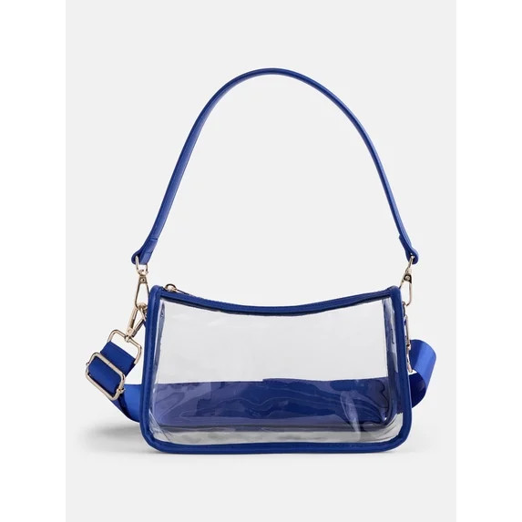 No Boundaries Women's Game Day Clear Mini Shoulder Bag, Cobalt | Walmart (US)