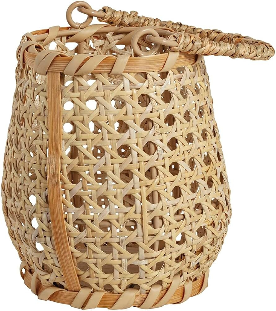 Mud Pie Water Hyacinth Cane Woven Lantern | Amazon (US)