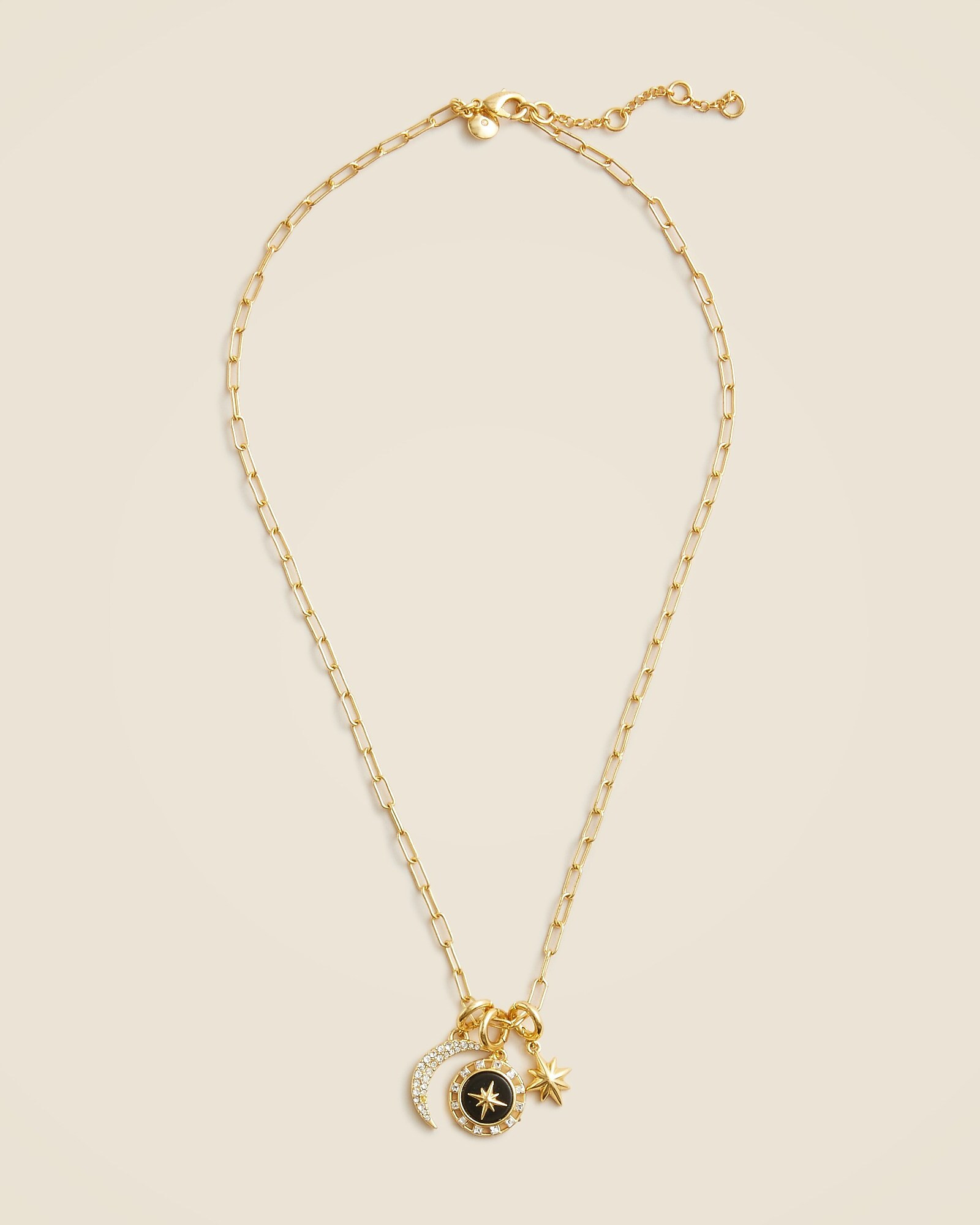 Onyx medallion mixed-charm necklace | J. Crew US