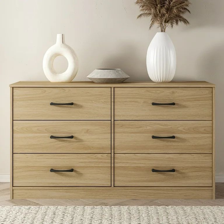 Mainstays Ardent 6 Drawer Dresser, Euro Oak | Walmart (US)