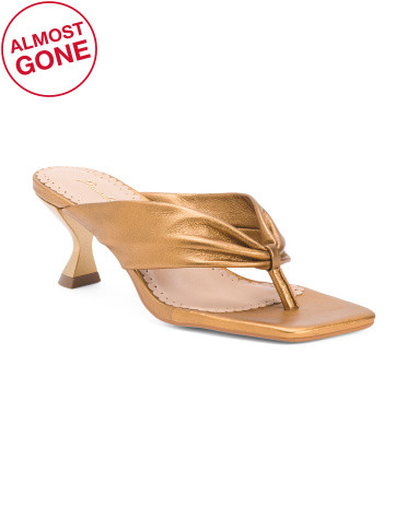 Handmade In Brazil Leather Verona Heeled Mules | TJ Maxx