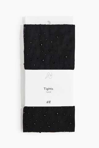 H & M - Rhinestone-embellished tights - Black | H&M (UK, MY, IN, SG, PH, TW, HK)