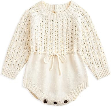 Simplee kids Baby Boys’ Girls’ Knitted Romper Jumpsuit Long Sleeve Onesie Bodysuits One Piece... | Amazon (US)