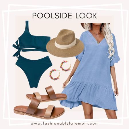 Amazon beachside outfit! 
Fashionablylatemom 
Aoulaydo Womens Swimsuit Coverups Sexy V Neck Bathing Suit Cover Ups Casual Loose Cover Up for Swimwear
MOOSLOVER Women One Shoulder High Waisted Bikini Tie High Cut Two Piece Swimsuits
Lanzom Women Wide Brim Straw Panama Roll up Hat Fedora Beach Sun Hat UPF50+
LM Women's Slide Sandals Two Band Slip On Flat Sandals Casual Summer Sandals
Flower Hoop Earrings, Boho Beaded Hoop Earrings Daisy Hoop Earrings Floral Hoop Earrings

#LTKswim #LTKshoecrush