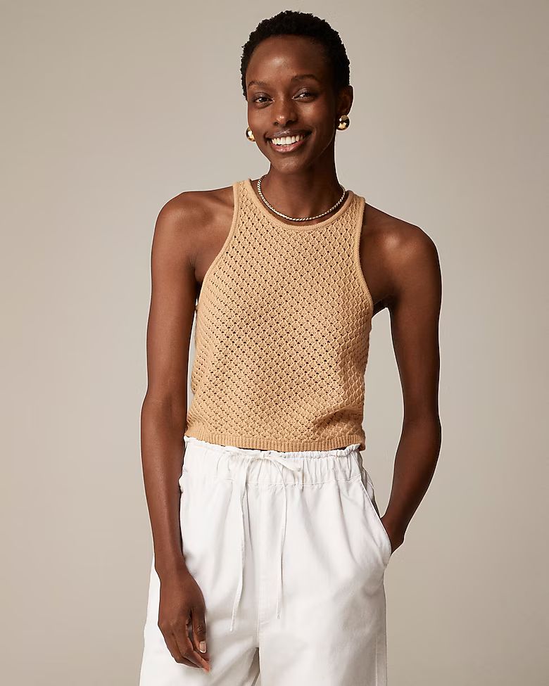 Cashmere pointelle tank top | J. Crew US