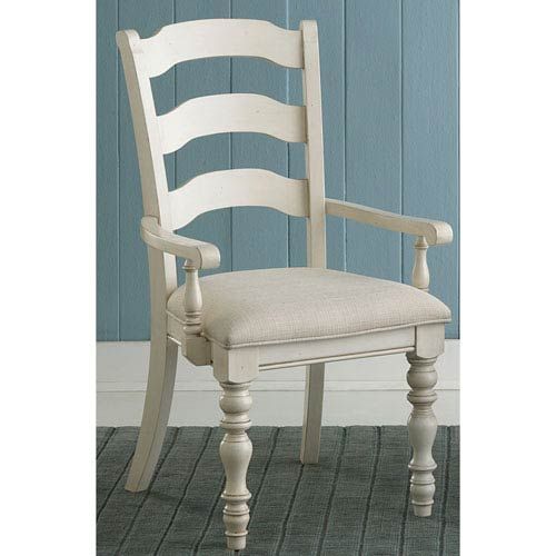 Hillsdale Furniture Pine Island Old White Ladder Back Arm Chair, Set Of 2 5265 804T | Bellacor | Bellacor