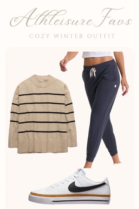 Winter casual outfit // athleisure outfit // jogger outfit 